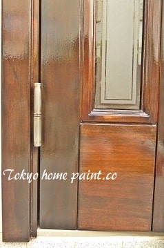 木製の玄関ドア塗装10