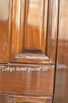 木製の玄関ドア塗装12