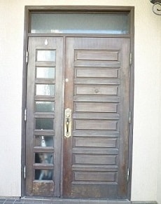 練馬区ヤマハ玄関ドア塗装工事前3