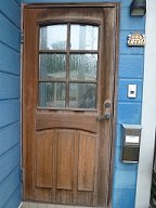 江東区木製玄関ドア塗装工事前