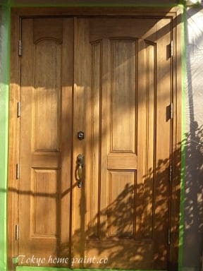 木製玄関ドアの再塗装33.9