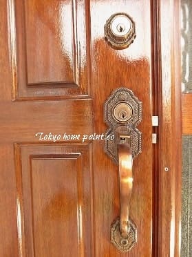 木製玄関ドア再塗装.11