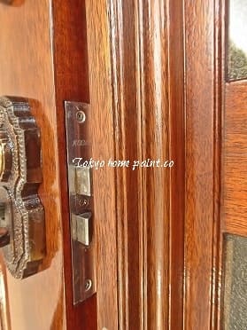 木製玄関ドア再塗装.16