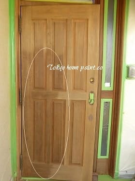 木製玄関ドア再塗装.6