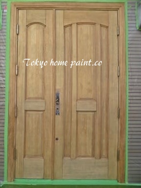  木製玄関ドアの塗装31-14