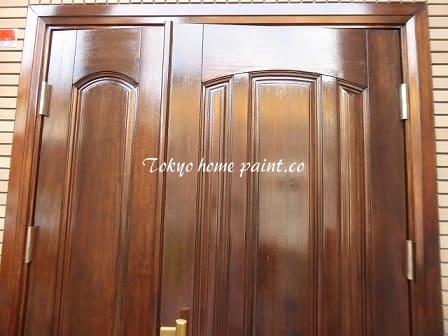  木製玄関ドアの塗装31-19