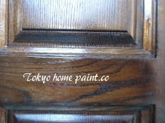 木製玄関ドア塗装、7