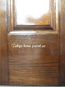 木製玄関ドア塗装、8