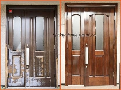 木製玄関ドア塗装.35