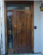 世田谷区木製玄関ドア塗装工事前