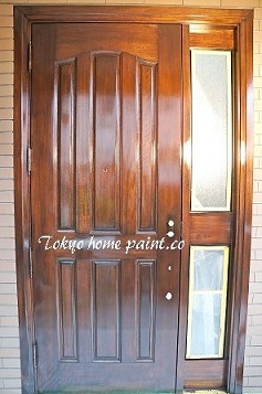 世田谷区木製アイカ玄関ドア塗装8