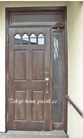 ヤマハ玄関ドア塗装・目黒区507