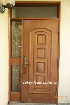 ヤマハ製玄関ドア塗装1