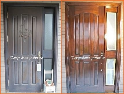 アイカ玄関ドア塗装5
