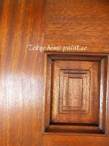ヤマハの木製玄関ドアオイル塗装2