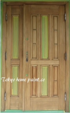 木製の玄関ドア塗装6
