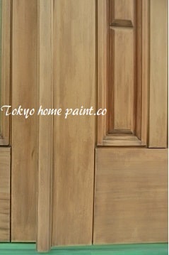 木製の玄関ドア塗装7