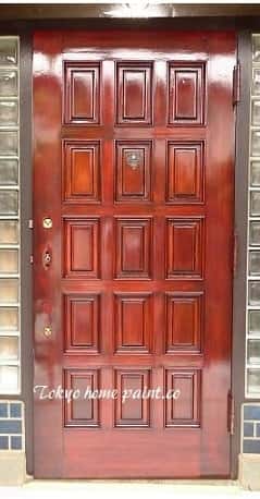ヤマハ玄関ドア塗装仕上げ16