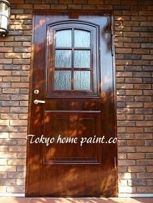 千葉県スエーデン玄関ドア塗装、