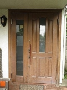 木製玄関ドア塗装、練馬区、塗装工事前4