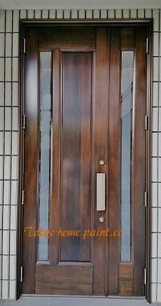 ヤマハ玄関ドア再塗装、埼玉県、仕上げ