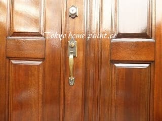 木製玄関ドアの再塗装33.37