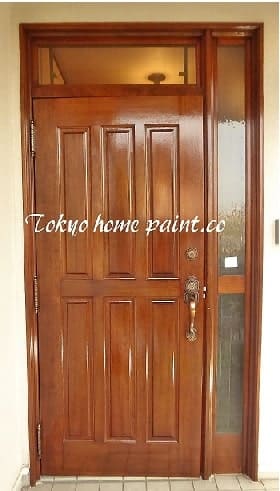 木製玄関ドア再塗装.17