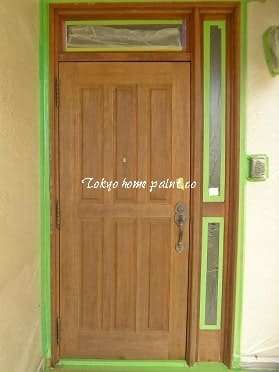 木製玄関ドア再塗装.5