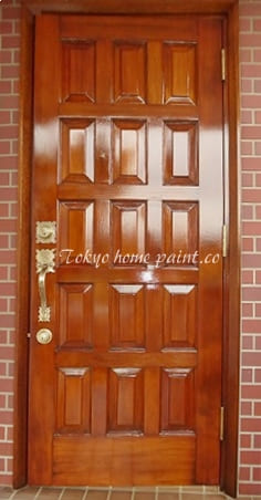 木製玄関ドア塗装・ヤマハ製11