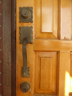 木製玄関ドア塗装・ヤマハ製5
