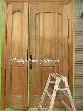  木製玄関ドアの塗装31-13
