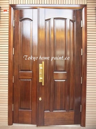  木製玄関ドアの塗装31-24