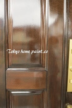 木製玄関ドア塗装、西東京市9