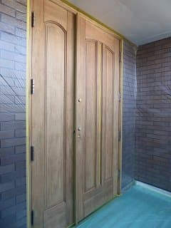 木製玄関ドア塗装杉並区10.4