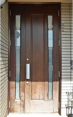 ヤマハ木製玄関ドア塗装、横浜市1