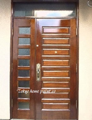木製玄関ドア塗装.6.8