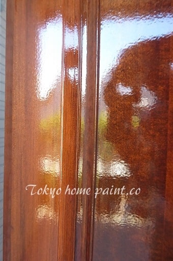 木製玄関ドア塗装なおし14