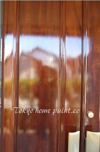 木製玄関ドア塗装なおし15