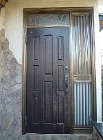 西東京市木製玄関ドア塗装工事前