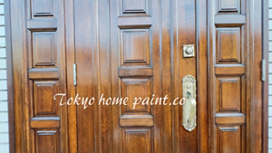 貴重な木製ドア塗装・世田谷・完成