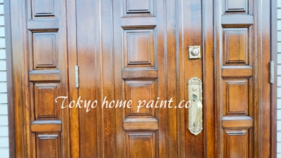 木製ドア修理塗装完了1世田谷区