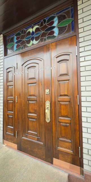 木製ドア修理・塗装完了世田谷区